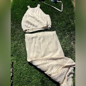 2 piece, beige, knitted, XL